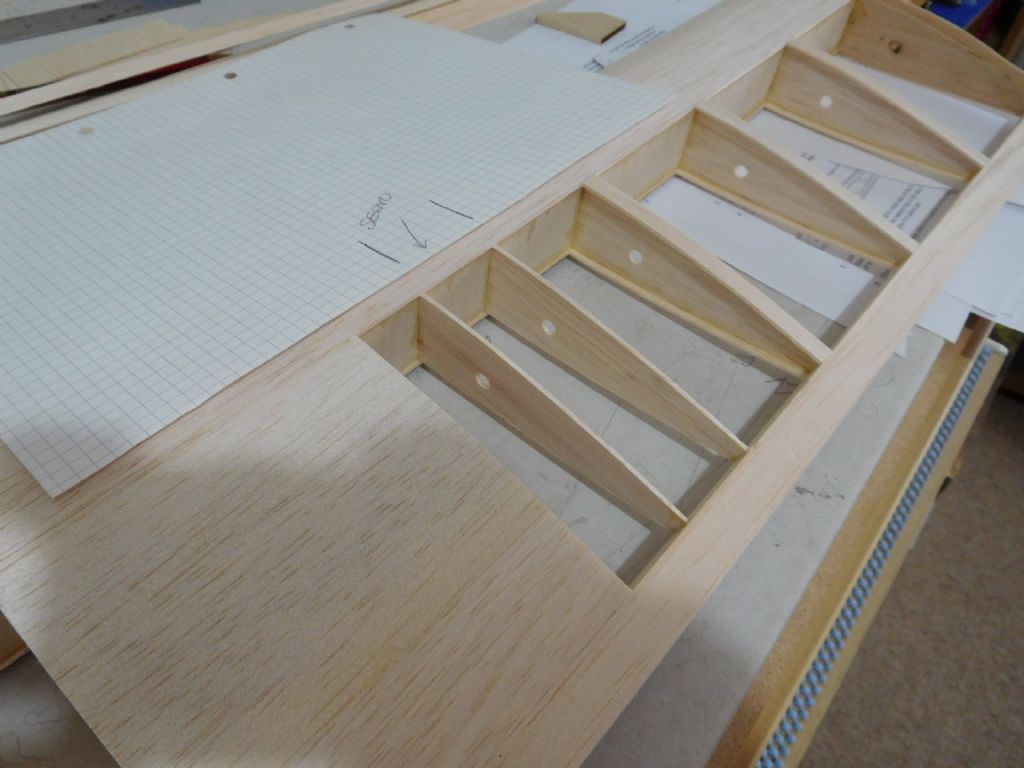 Aileron servo mounting Building from Traditional Kits and Plans RCM